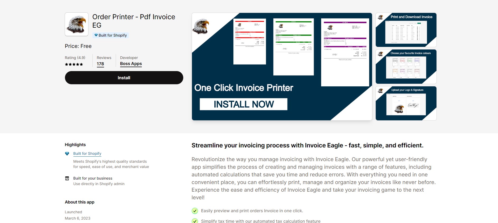 Order Printer ‑ Pdf Invoice